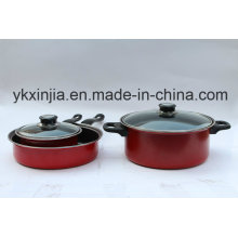 Kitchenware Red Carbon Steel Non-Stick Cookware Set